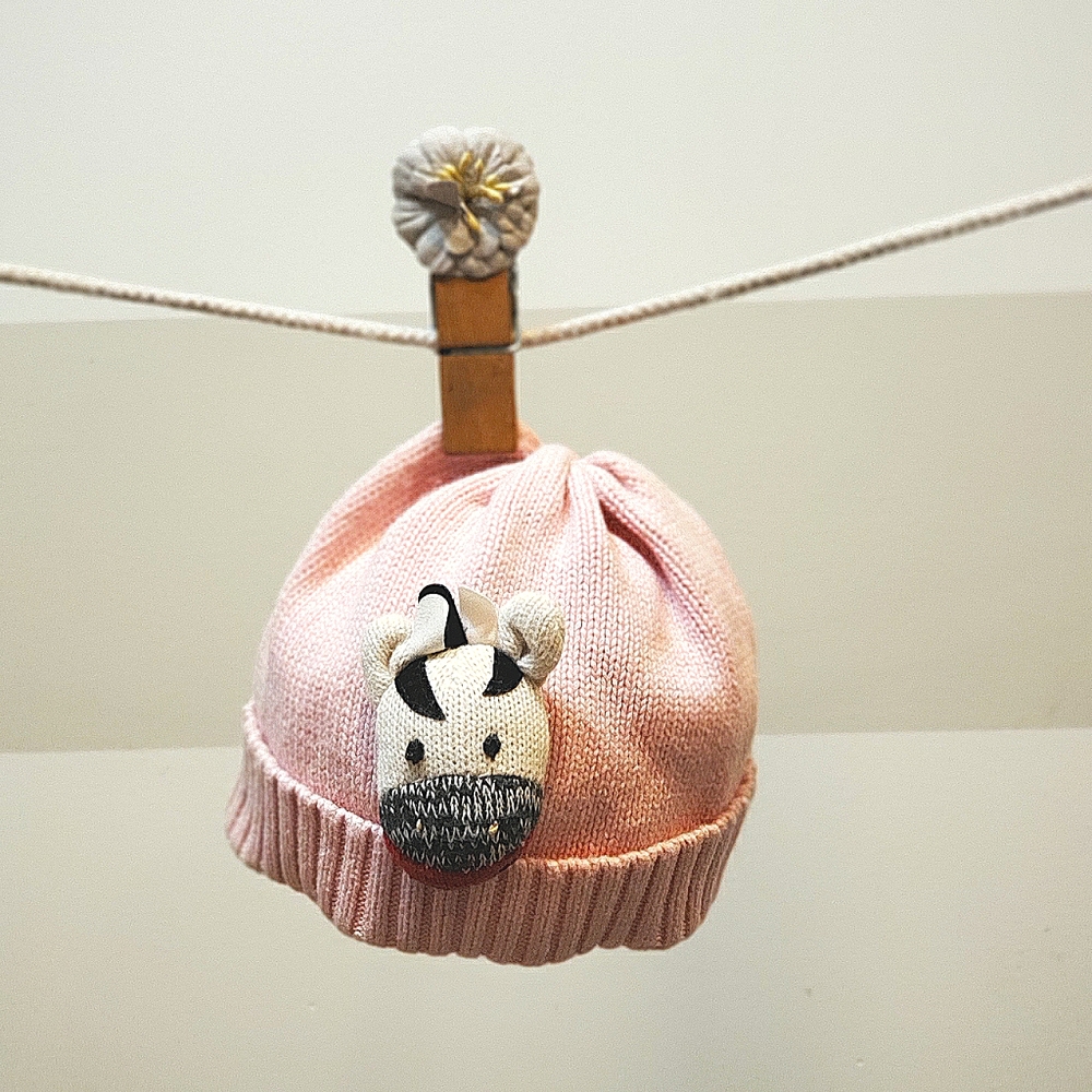 Childs Hat - Gently used Gymboree ZEBRA hat 0-6 months